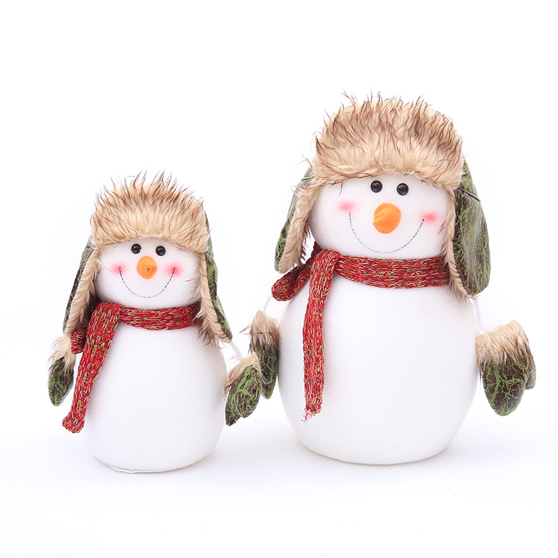 圣诞雪人摆件 圣诞礼物 圣诞树装饰用品 泡沫雪人公仔娃娃雷锋帽