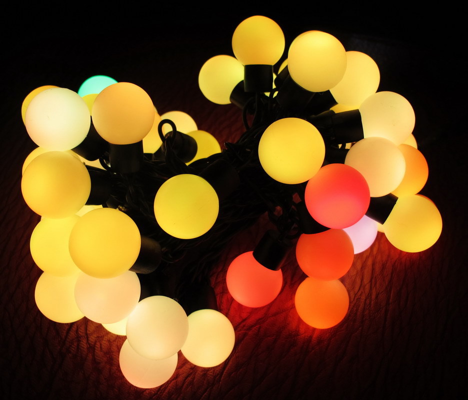 led七彩灯串 慢闪大圆球珍珠装饰灯串 花园婚礼圣诞节日景观彩灯