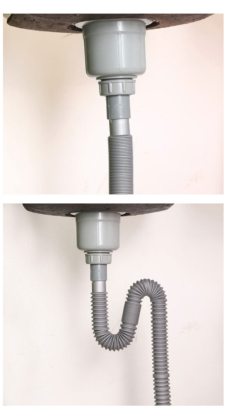 可伸缩面盆下水管 洗脸盆洗手盆排水管 加长防臭台盆延长软管水管