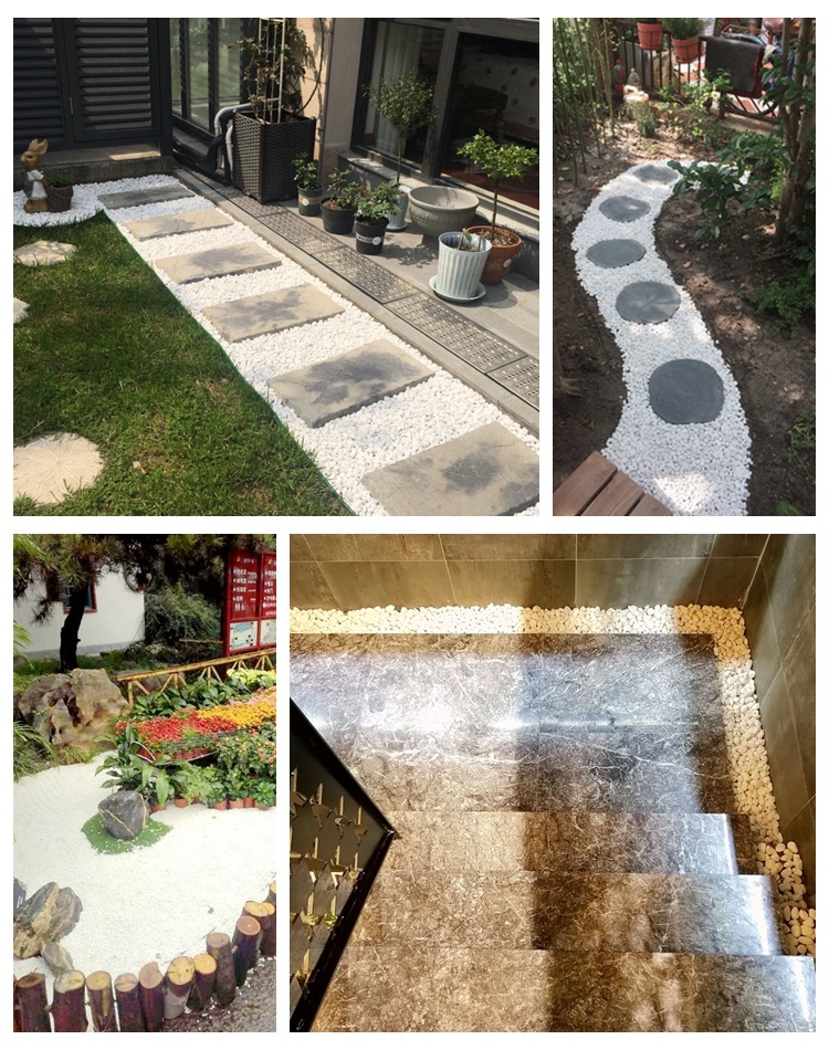 天然白石子鹅卵石白石头汉白玉彩石园艺盆栽石头多肉铺面庭院造景