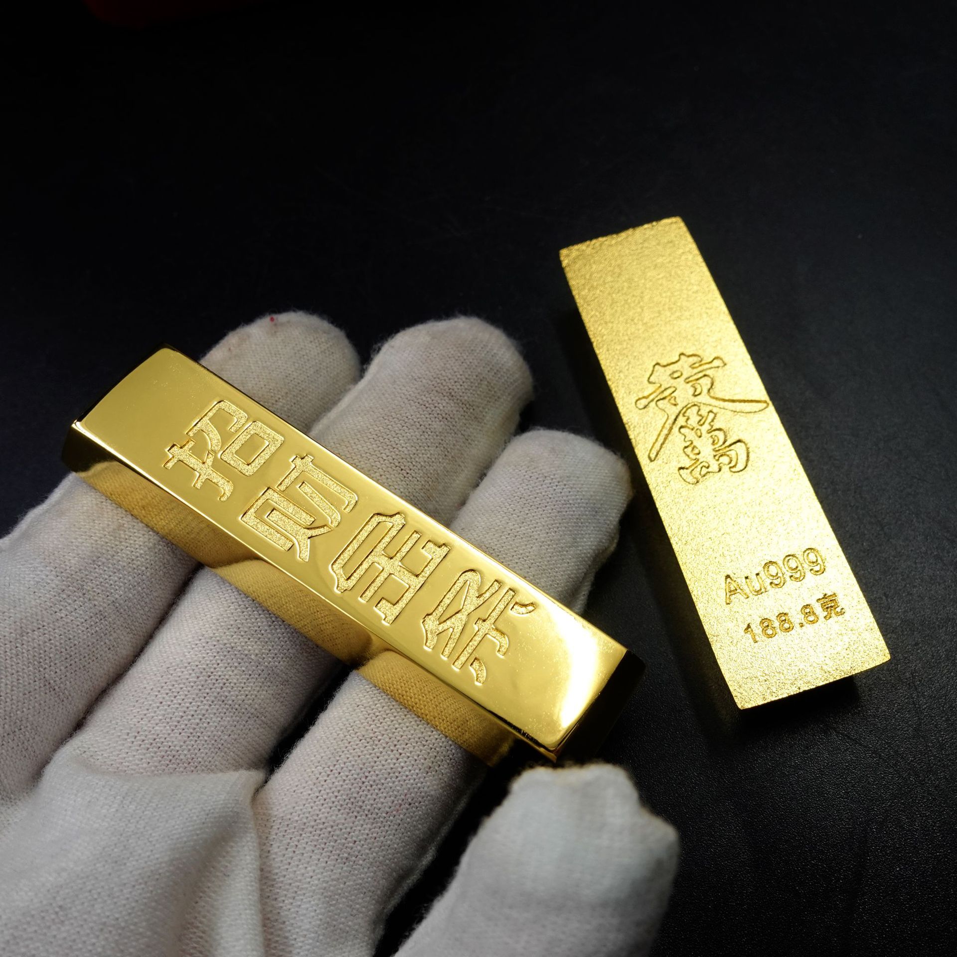 锌合金镀金金条 防真金条 金条摆件金条样品定制