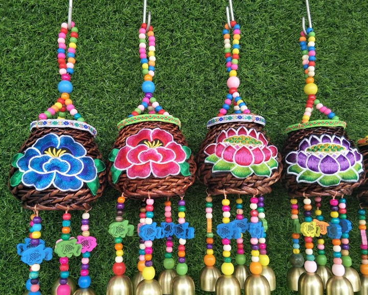厂家直供柳编笔筒风铃丽江东巴风铃挂件饰品云南饰品工艺品
