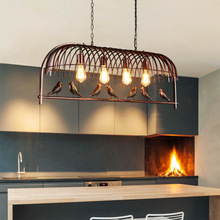 北欧现代鸟笼餐厅灯创意个性简约吧台咖啡厅卧室书房铁艺小鸟吊灯