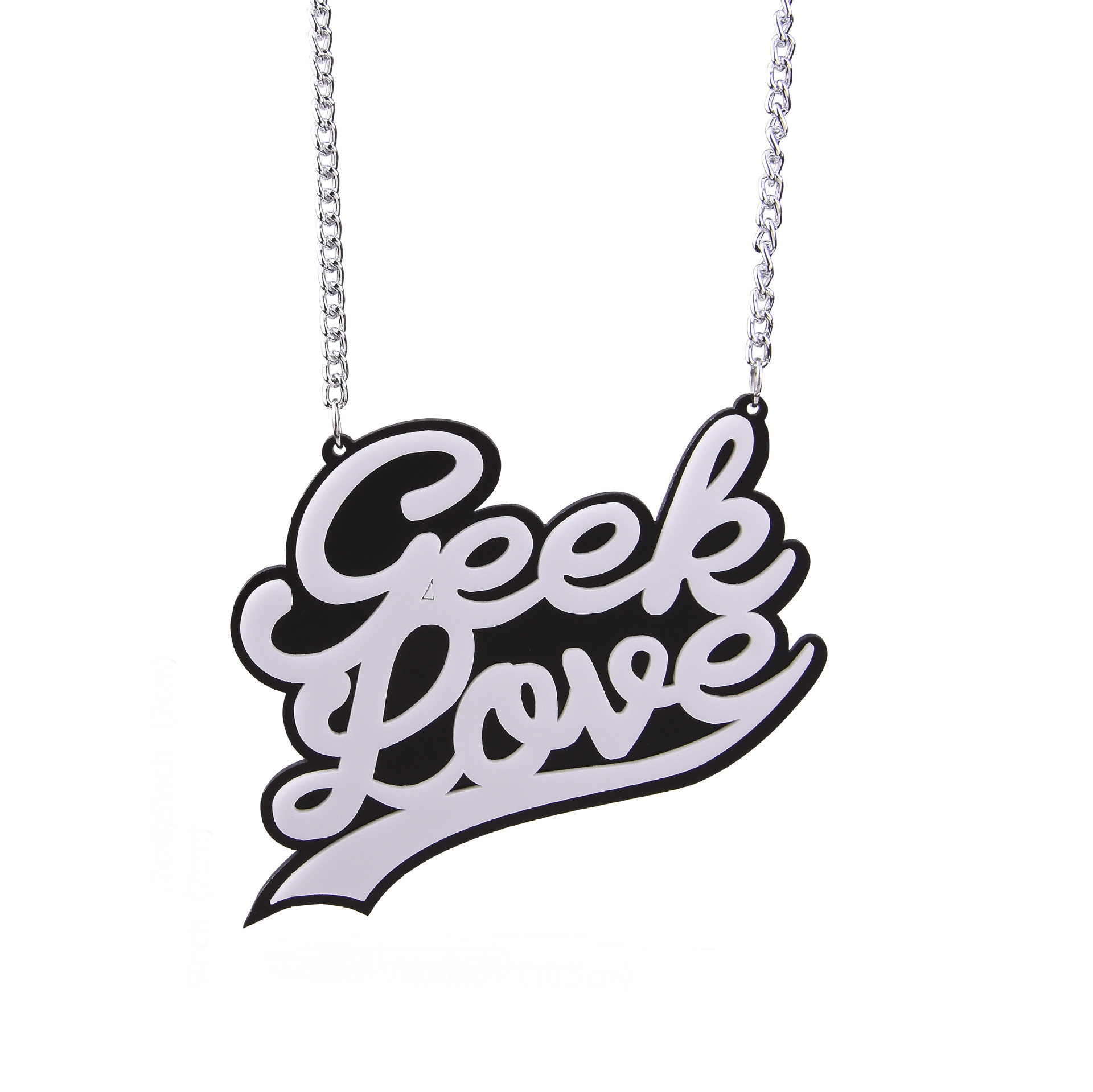 英文字母项链嘻哈街舞潮人项链饰品 亚克力双层项链