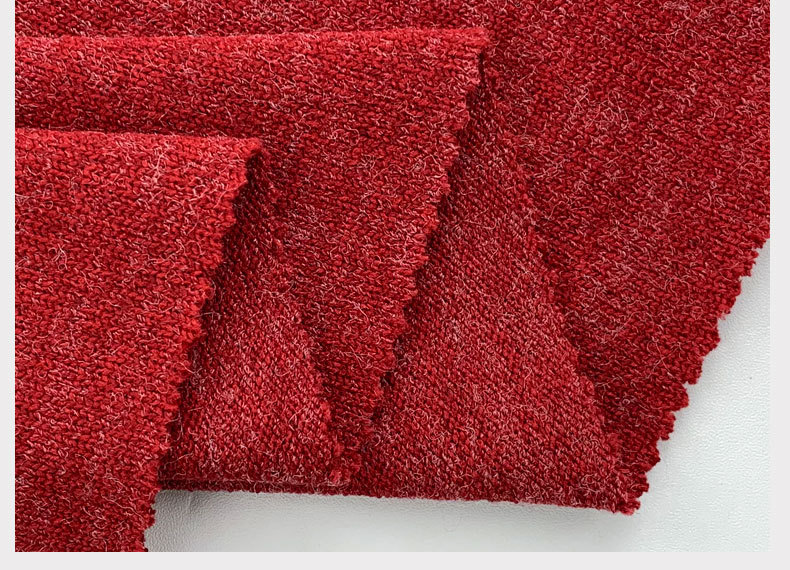 毛线布料 粗针雪花棉针织面料 秋冬保暖女装针织开衫毛衣时装布料