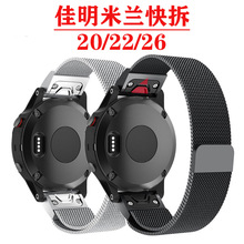 佳明Garmin Fenix3HR/5/6/5X/6X/5S/6S/Plus/935/945快拆米兰表带