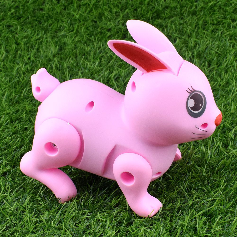 新奇有趣塑料电动兔子粉兔子小白兔模型玩具速卖通跨境货源