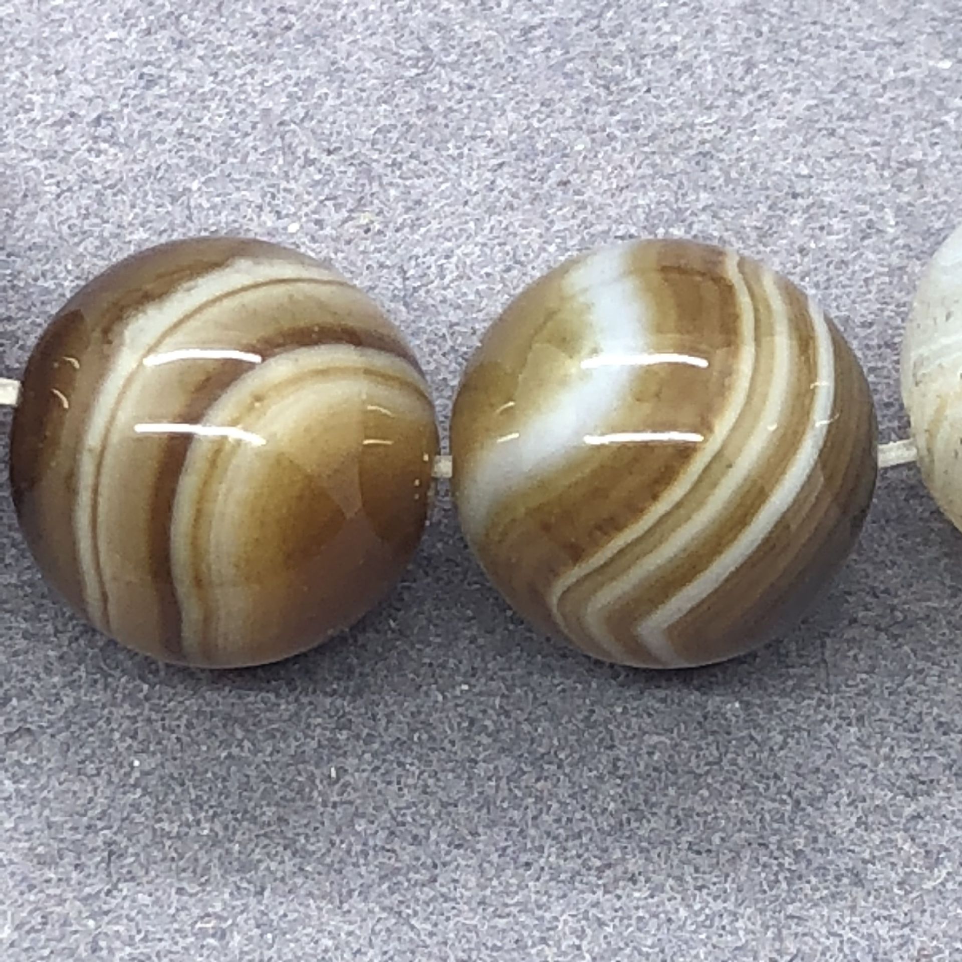 天然咖啡色条纹玛瑙散珠线条饰品配珠 diy手链佛珠半成品手工配件