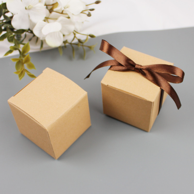 迷你5cm方盒结婚喜糖盒 简易风欧式牛皮纸小盒复古婚礼糖果包装盒