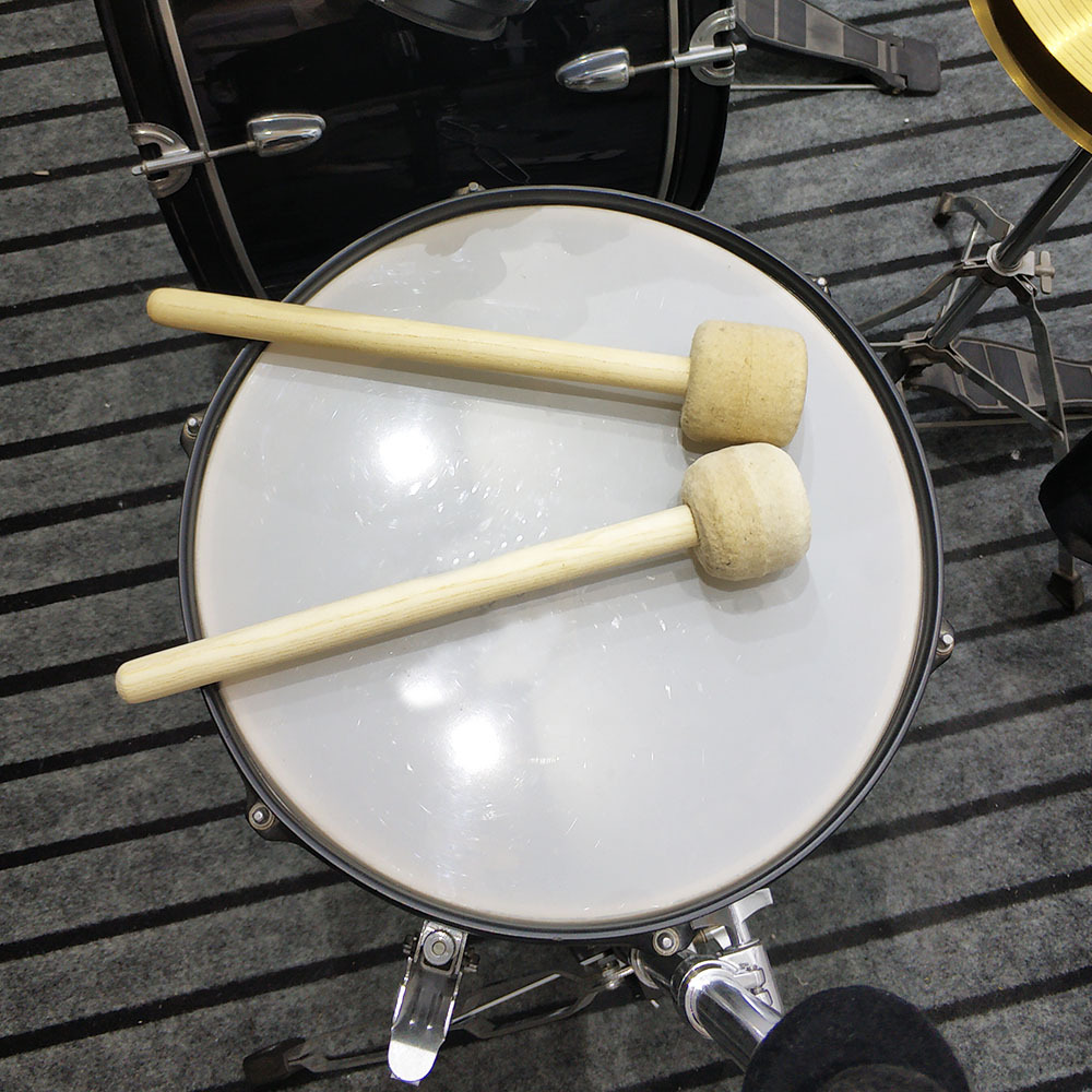 羊毛毡头木质管大军鼓鼓锤一对装大鼓槌打击乐器配件批发