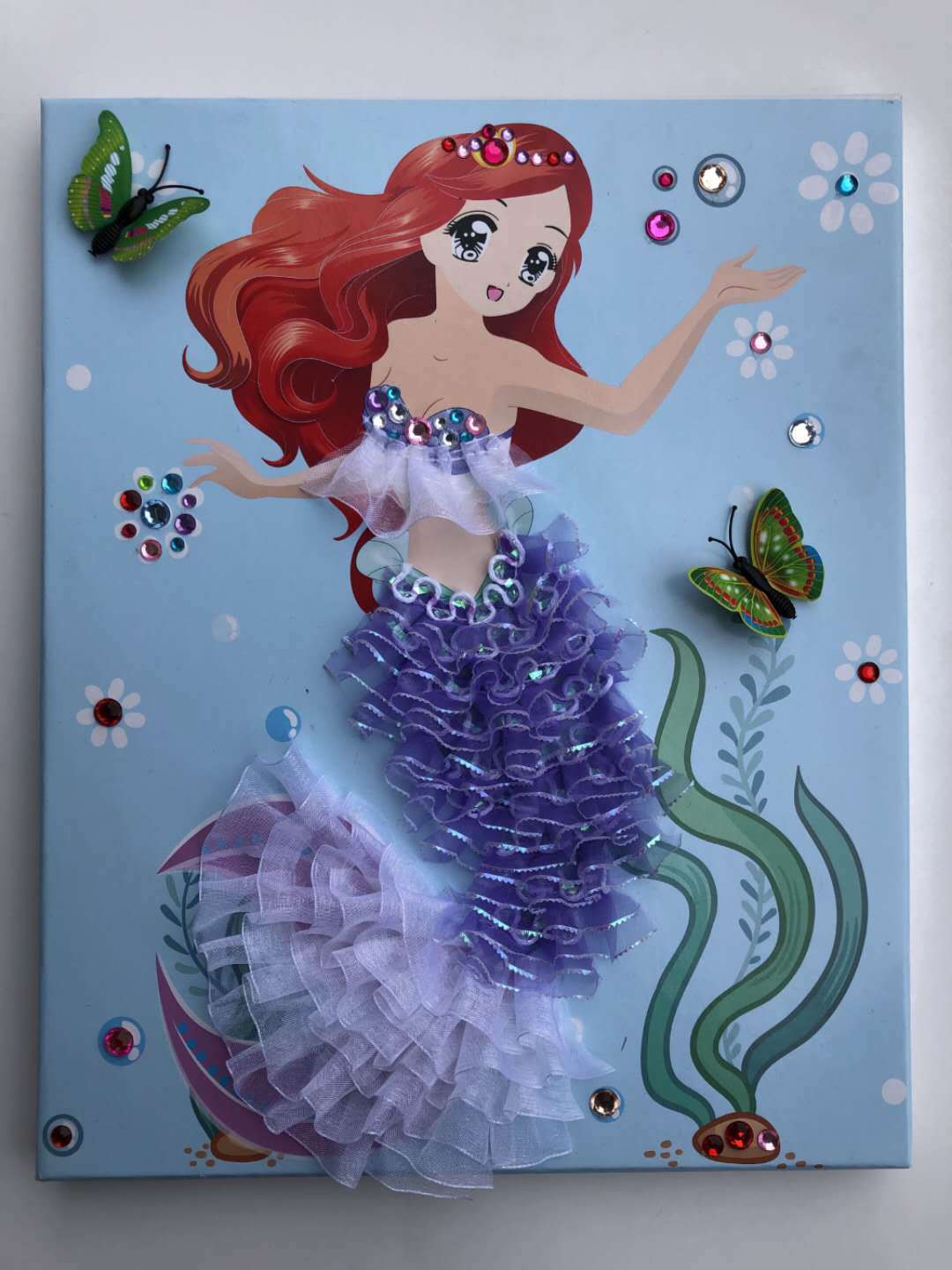 儿童diy钻石粘贴画梦幻公主裙画手工制作纱裙公主画材料包礼物