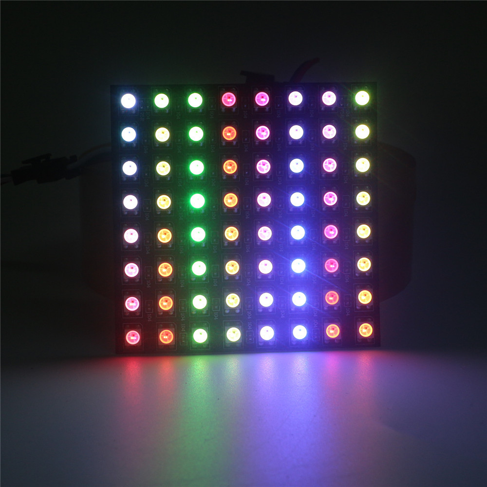 现货柔性全彩rgb像素屏幻彩ws2812b点阵显示屏8x32 16x16 8x8cm