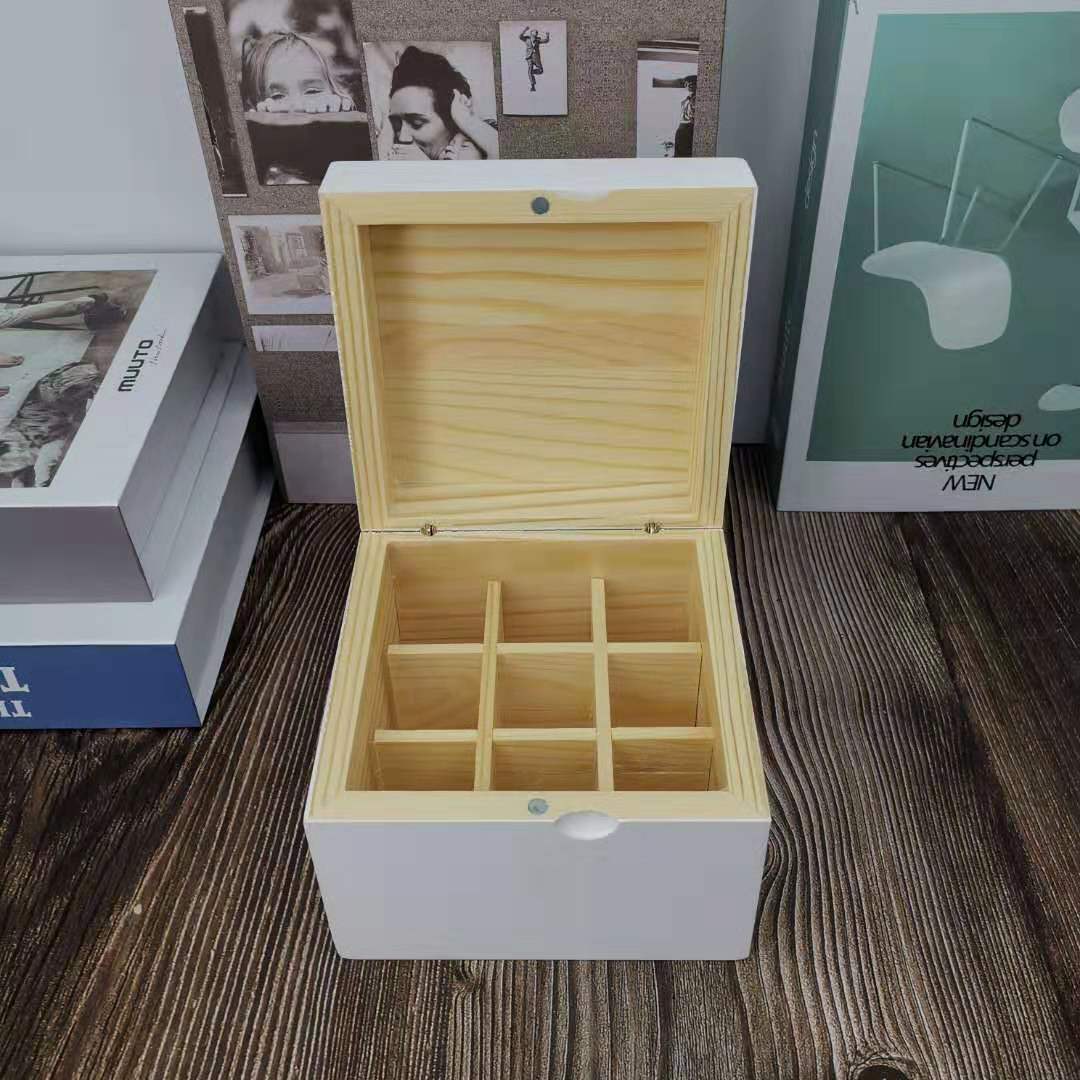 厂家直销9格精油收纳盒包邮木质精油盒子便携精油包装盒子