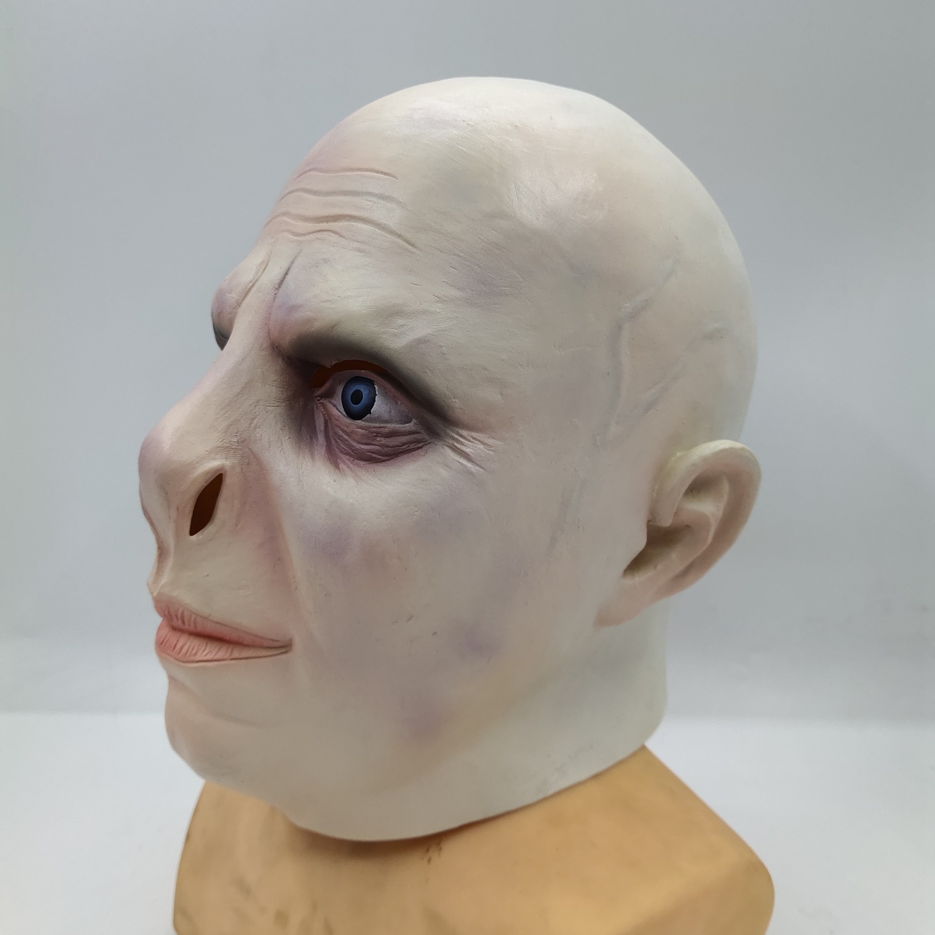 跨境万圣节哈利波特大boss伏地魔头套优质乳胶恐怖惊束吓人面具