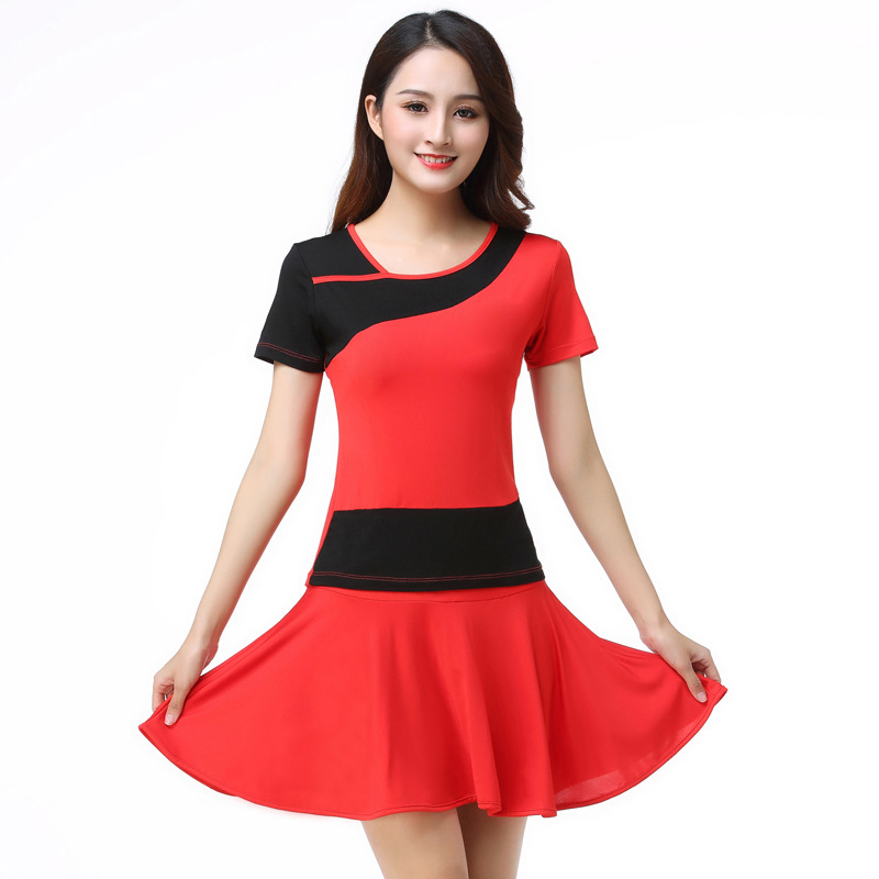 益妃梵广场舞服装莫代尔棉短袖上衣中老年舞蹈服 清仓 一件代发