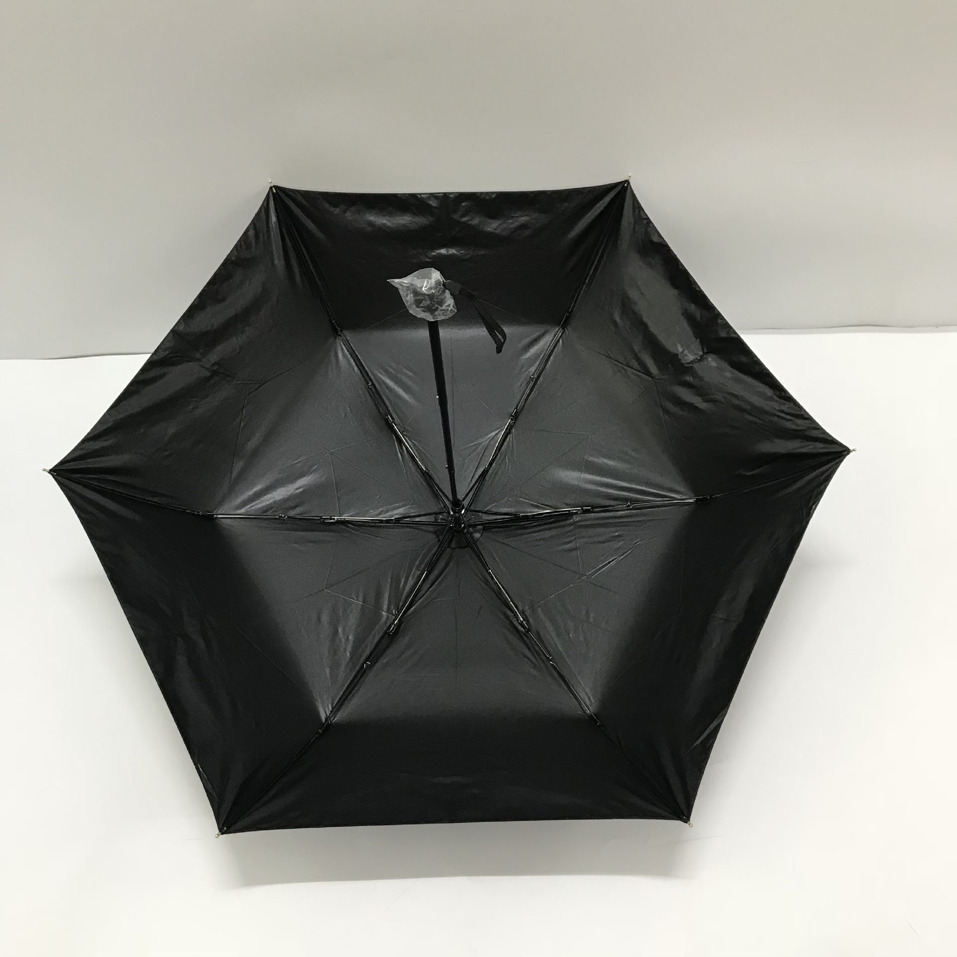 厂家直销超轻超细黑铝6骨折叠黑胶伞广告伞定制logo现货一件代发
