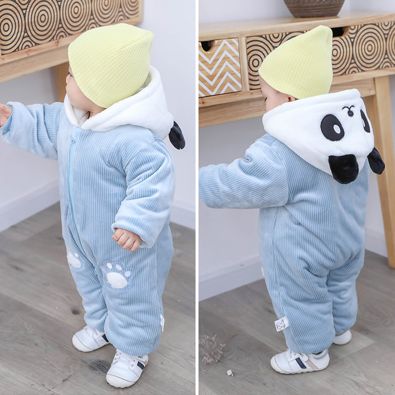 Newborn Baby Winter Panda Baby Jumpsuit Autumn and Winter Thickened Newborn Rompers Baby Jumpsuit