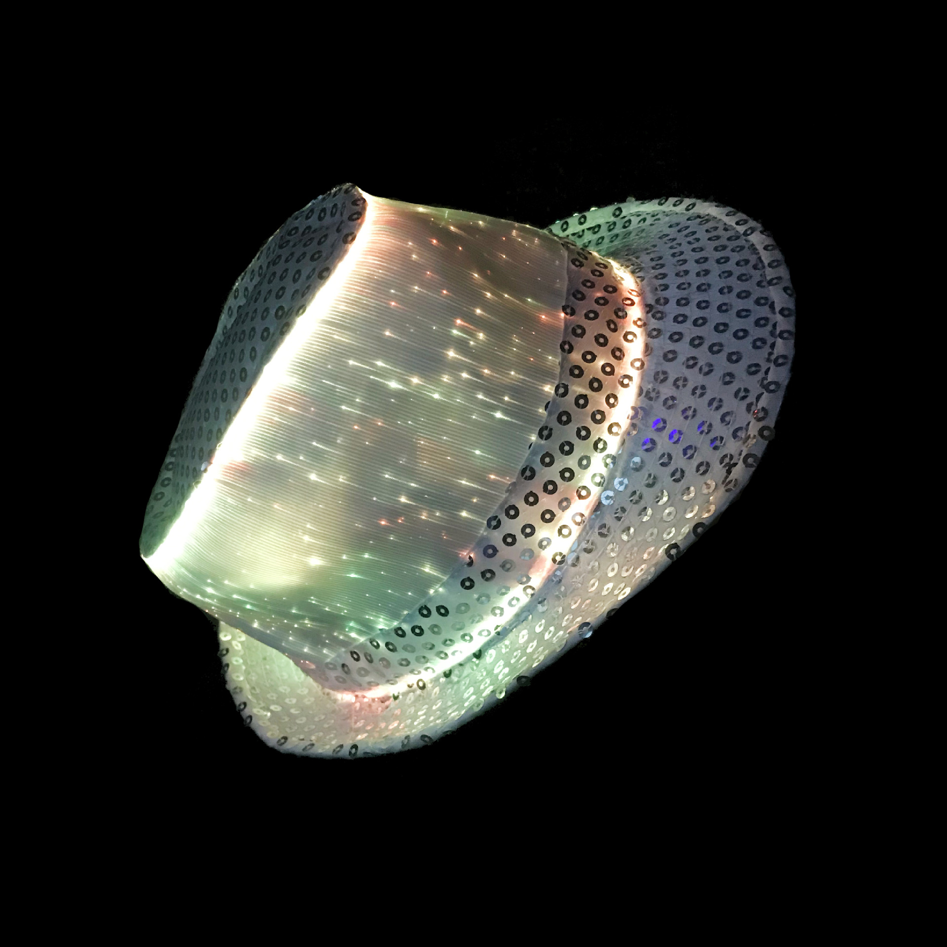 发光帽子 光纤爵士帽 纤维闪光发光帽 app控制发光棒球帽 可定制