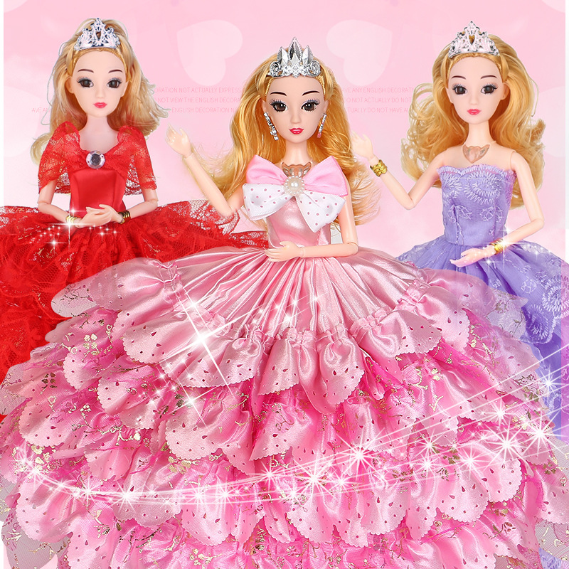 Yi Tian Barbie Doll Play House Girl Toy Princess Wedding Dress Doll Large Gift Box Suit Wholesale