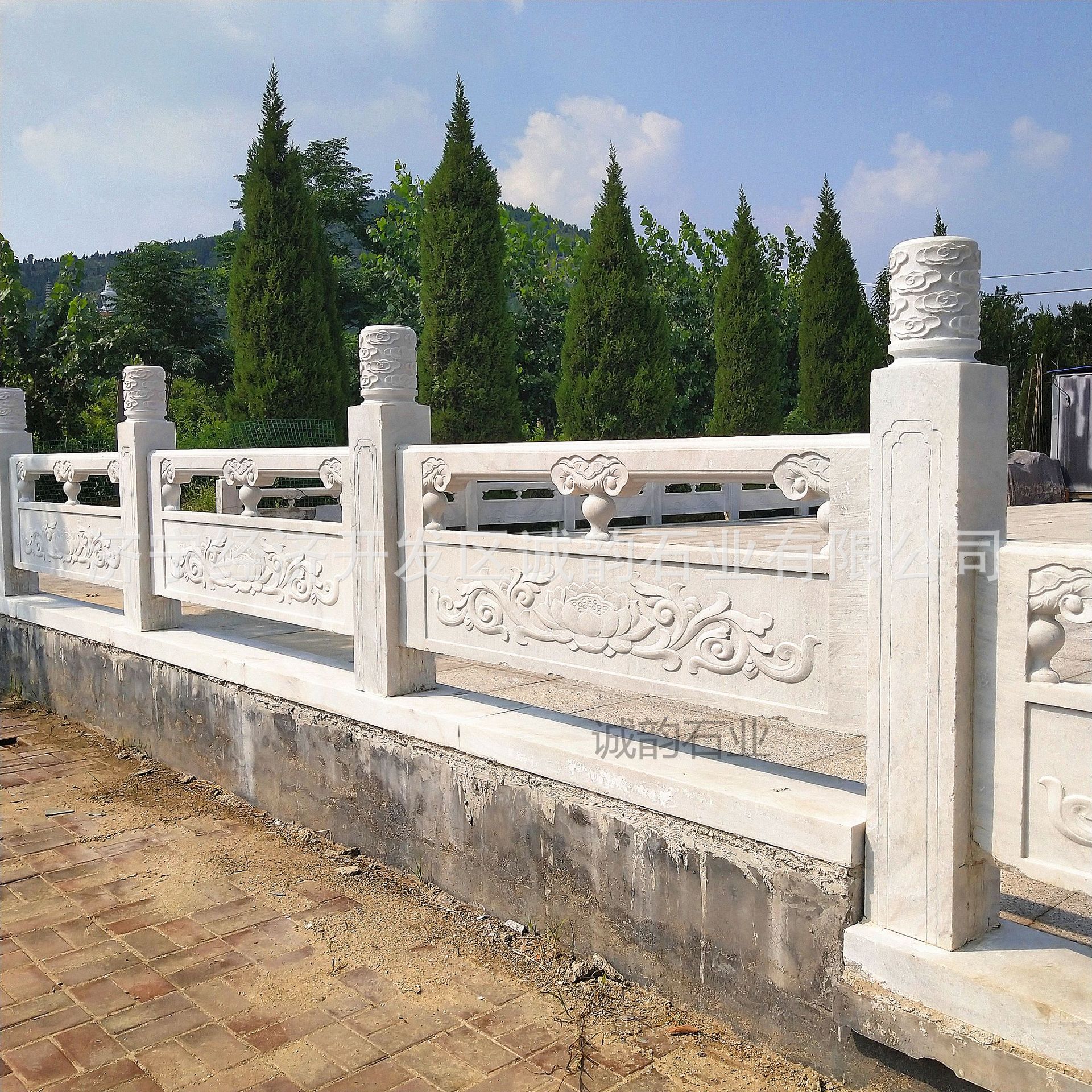 汉白玉花岗岩石栏杆护栏 河道石栏杆 石栏杆 寺庙 石栏杆 大桥