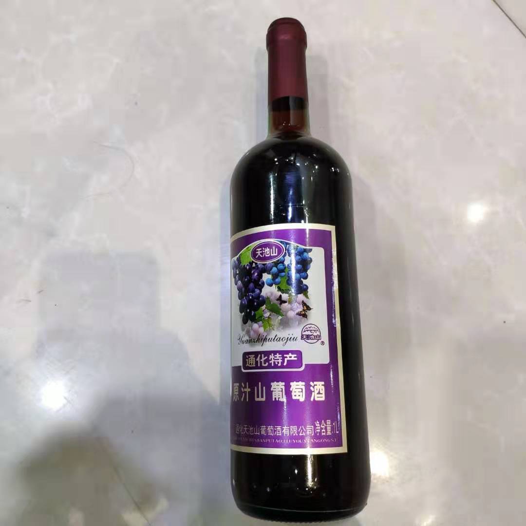 吉林通化山葡萄酒甜型红酒 婚宴聚餐6瓶1000ml天池山甜红葡萄酒