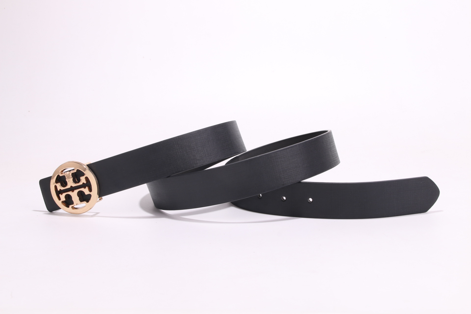 圆十字扣批发女士百搭腰带 合金圆扣仿皮皮带 休闲简约女腰带外贸