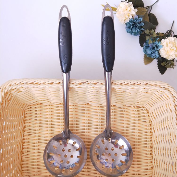 火锅漏勺 黑色长柄漏勺 大眼漏勺 火锅勺 1元2元 批发