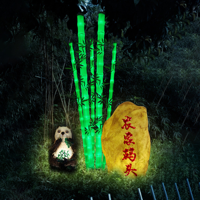 led户外仿真装饰竹子灯 逼真水池造型竹筒灯 竹子发光景观草坪灯