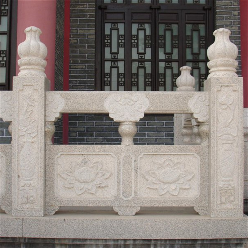 石雕栏杆 石材防护栏杆河道安全栏板 花岗岩围栏寺庙楼梯护栏批发