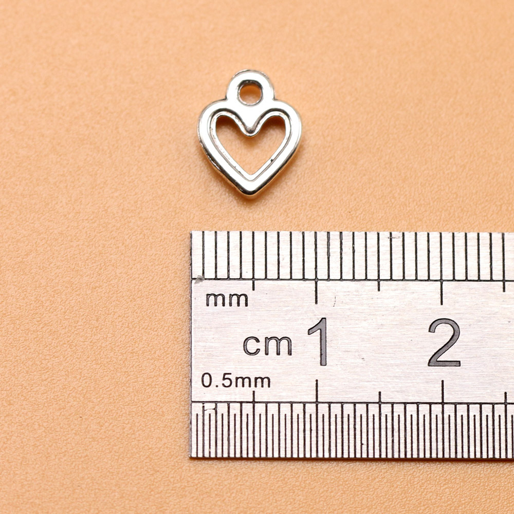 厂家直销复古银色镂空桃心型挂件吊坠diy饰品手链项链脚链爱心
