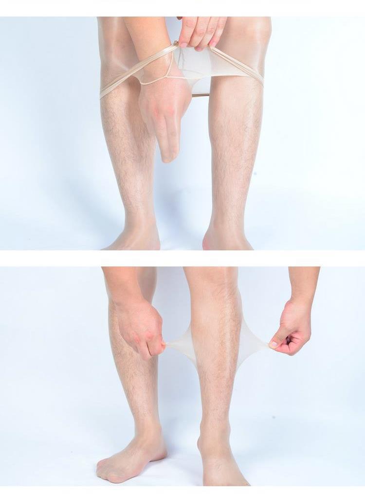 男士1d感超薄丝袜连裤袜隐形全透明一线档男士油光丝袜