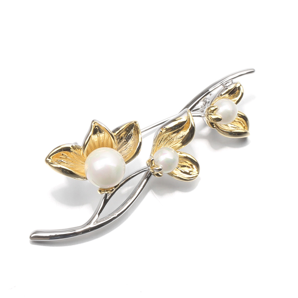 太阳云韩式简约素雅双色金茉莉花胸针气质百搭女款别针防走光礼物