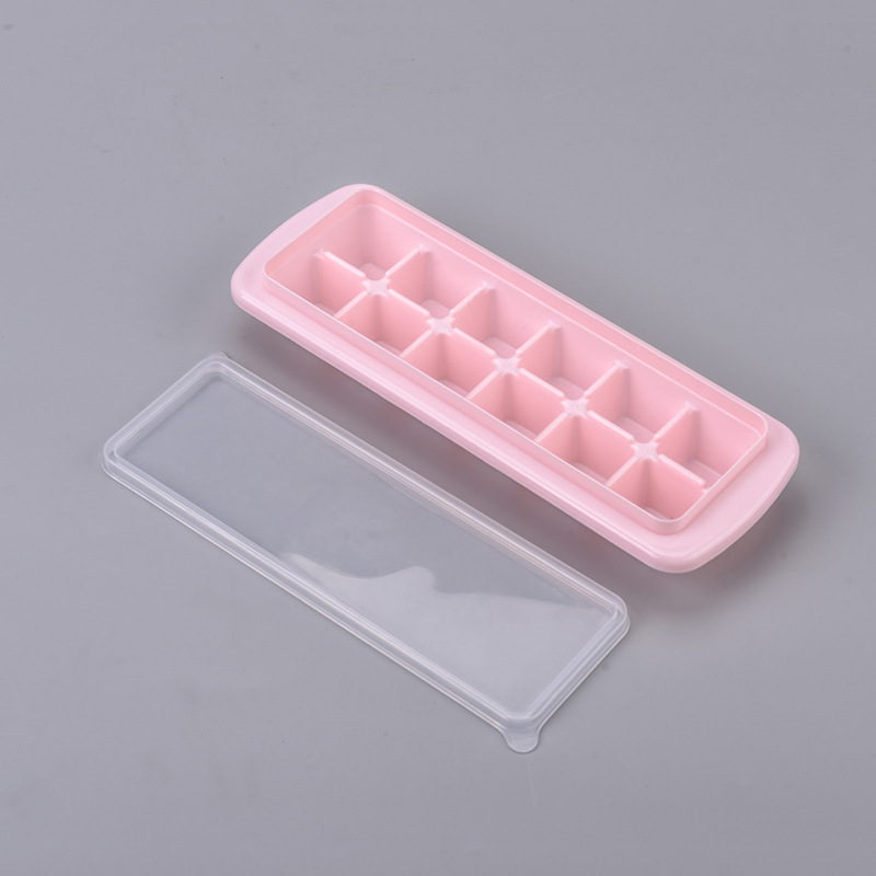 12-Grid Ice Tray with Lid with Crisper Creative Ice Box Ice Shovel Ice Cube Box Ice Box Ice Storage Box 0755-3