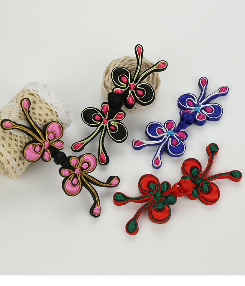 盘扣旗袍扣子手工纽扣小蝴蝶唐装辅料钮扣中式汉服彩色复古装饰女