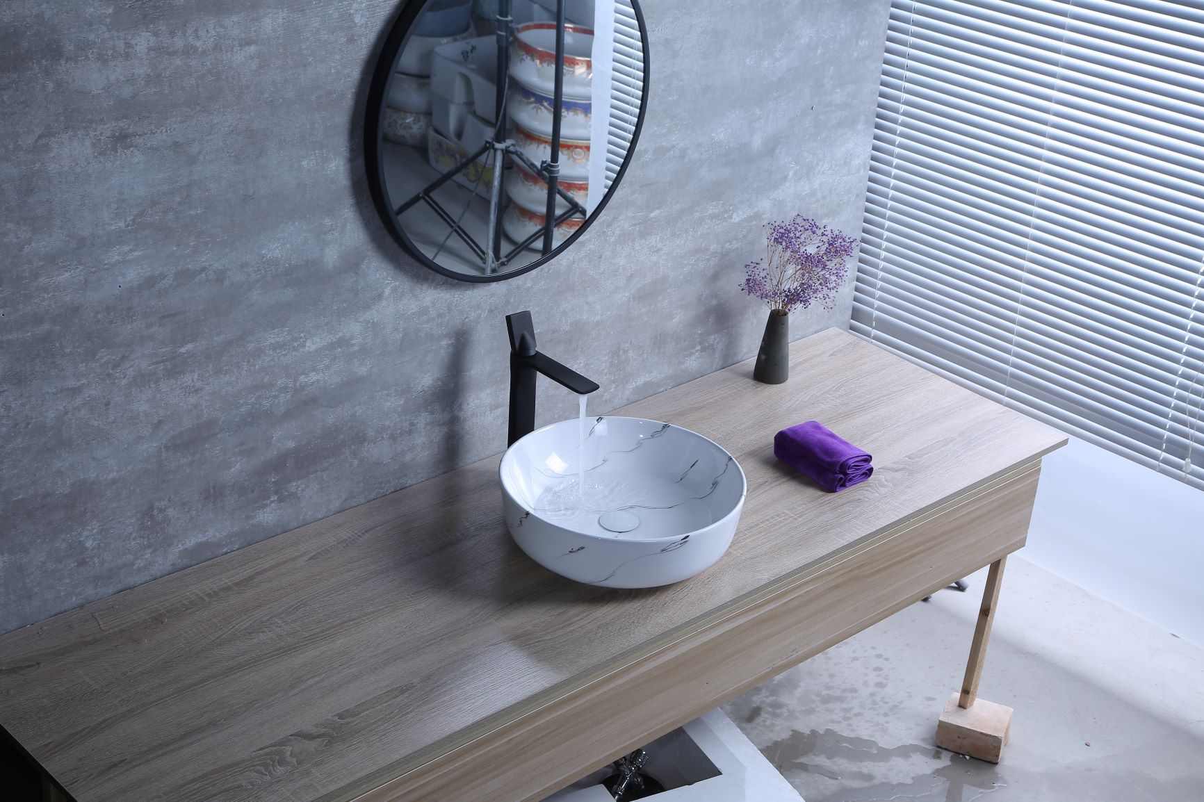 厂家直销大理石纹台上盆欧式洗手盆高档爵士白彩色艺术盆酒店工程