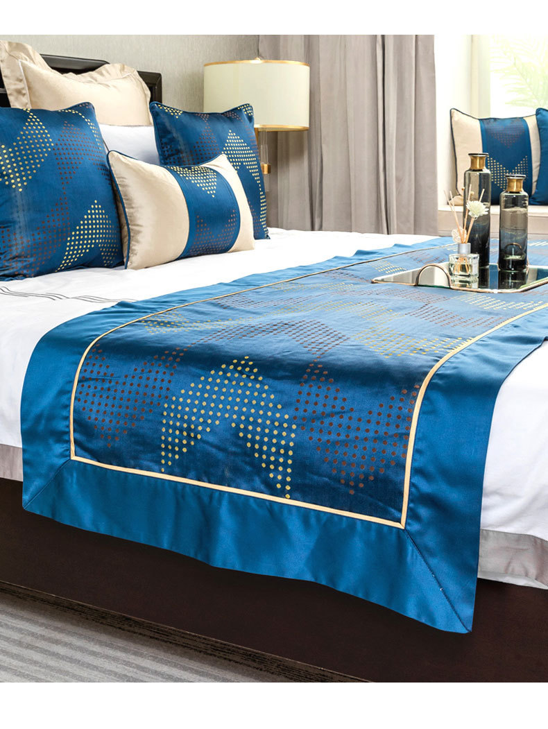 卧室样板房间轻奢床尾巾床盖床旗欧式宾馆床上高档奢华酒店床搭