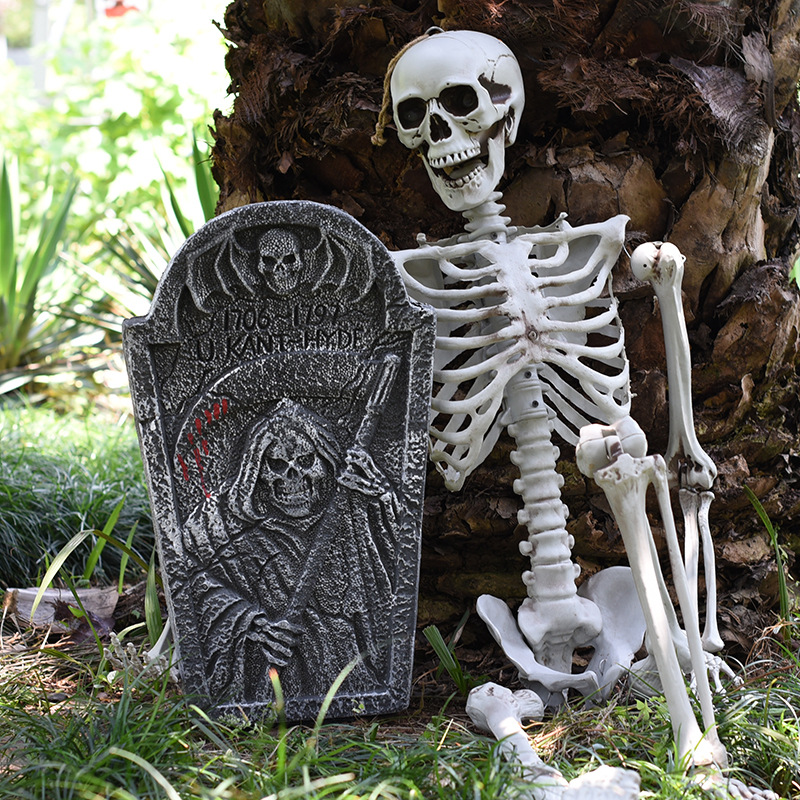 现货万圣节道具酒吧纹身店鬼屋气氛场景布置装饰死神镰刀泡沫墓碑