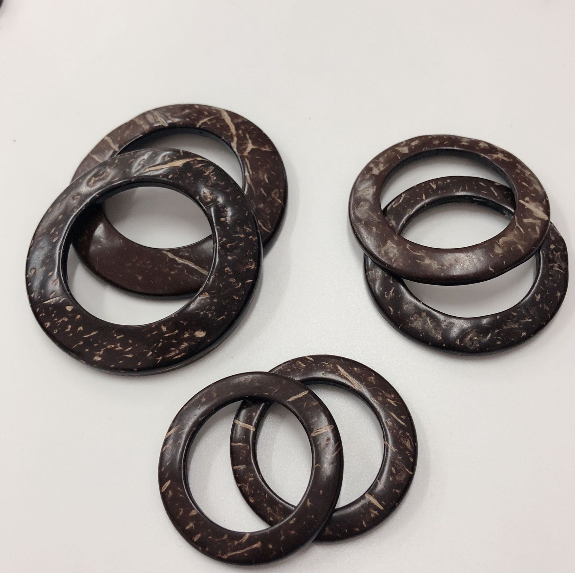 天然椰子扣椰壳圆环扣椰子圆圈扣木圆环编织手提配饰包包圈扣定作