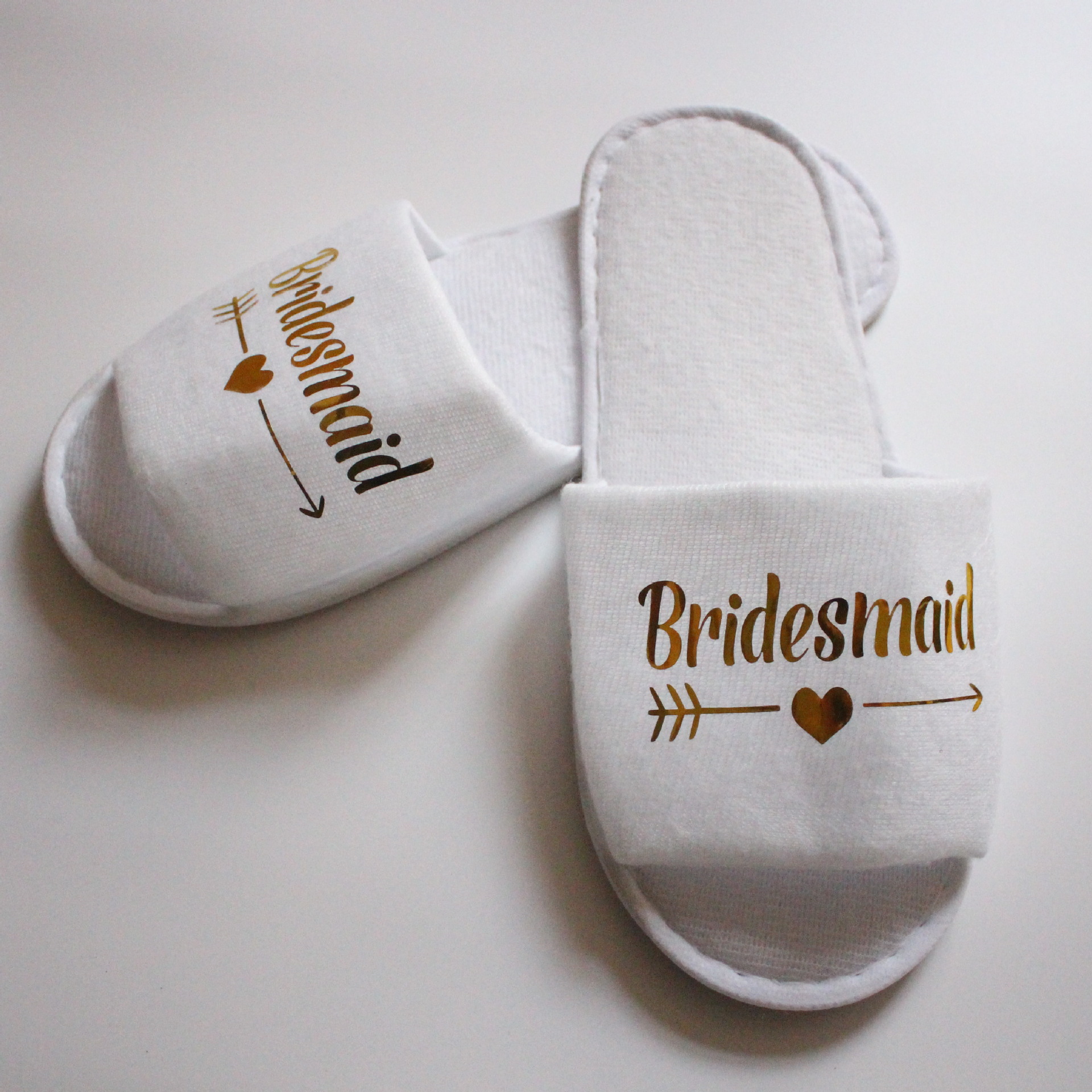 Wedding Pajamas Party Slippers Hotel Room Disposable Supplies Bride English Letters Glossy Font Shoes