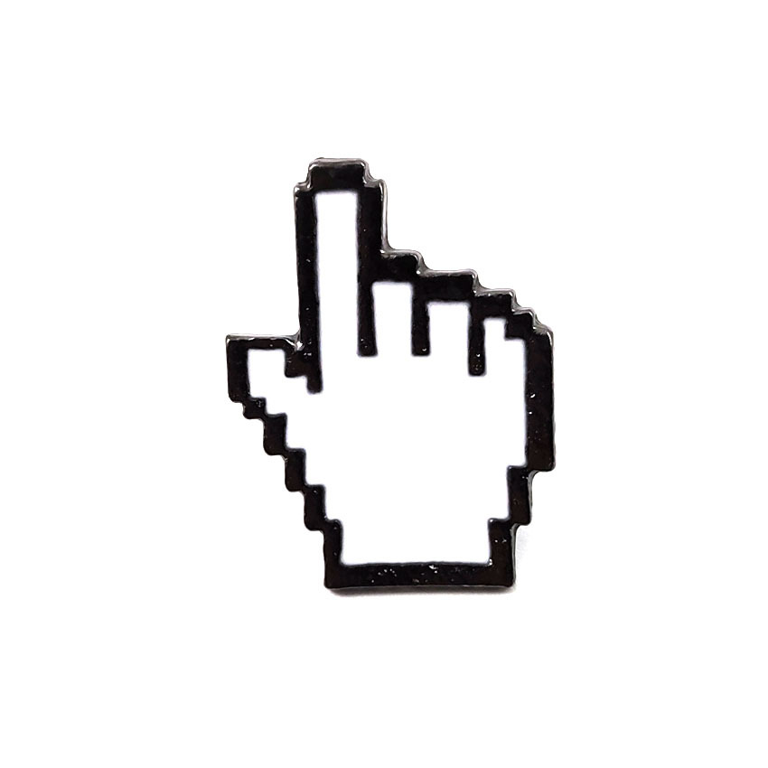 速卖通新款设计 白色马赛克箭头手指指向标滴油胸针饰品外套徽章