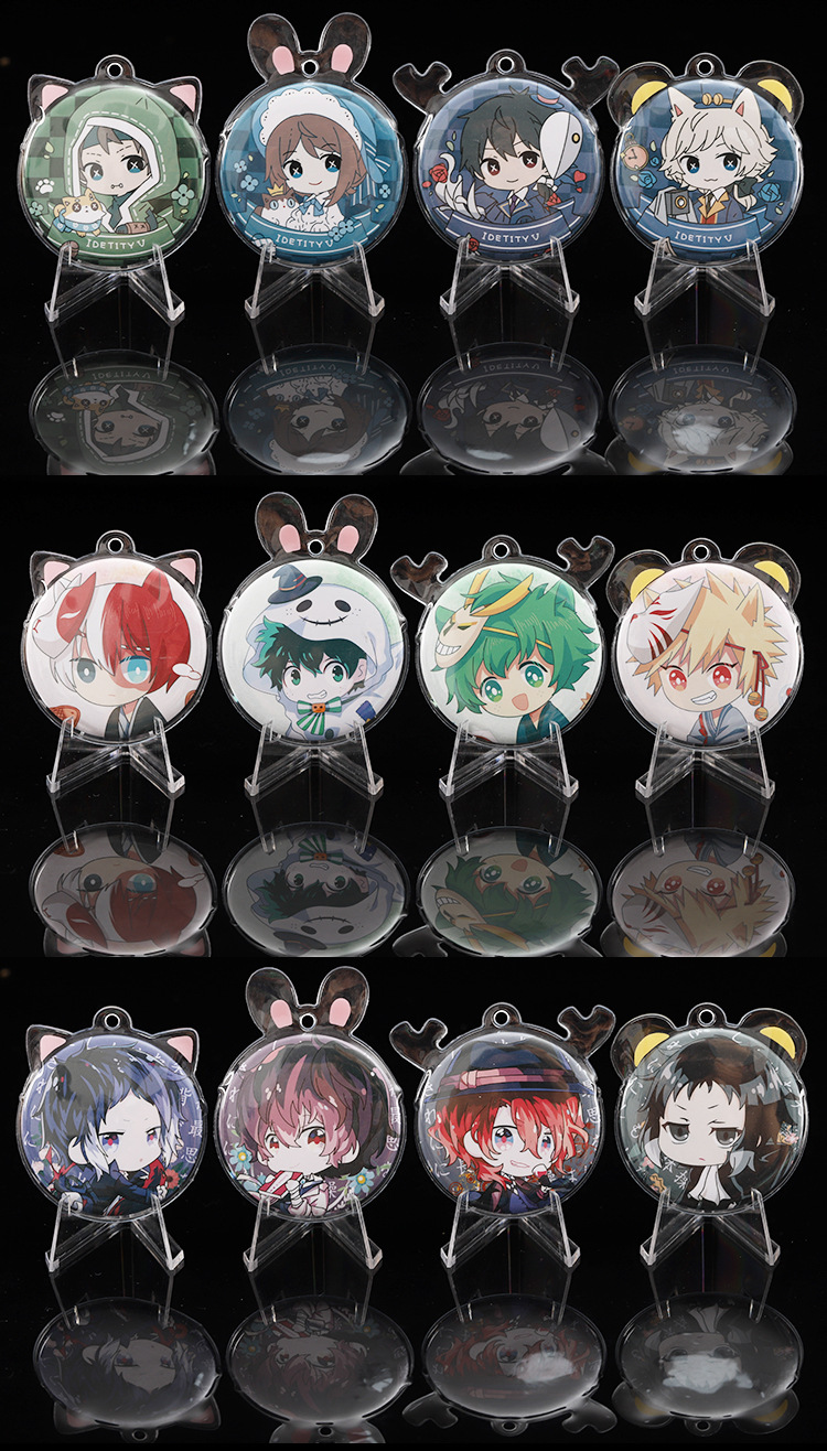 【黑鸭动漫】吧唧保护套动漫二次元可爱小鹿兔耳徽章套透明痛包套