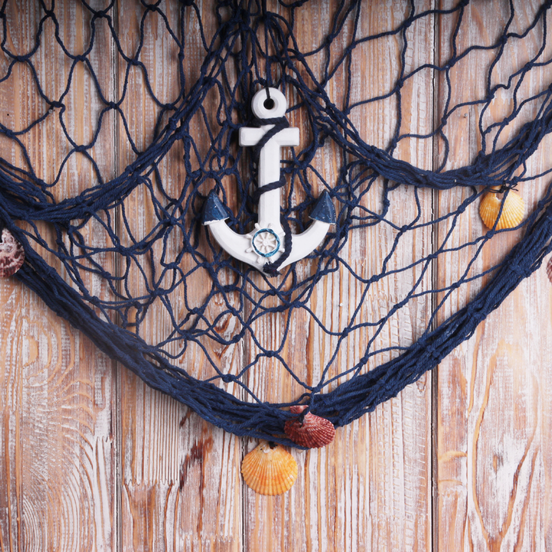 地中海套家居墙挂装饰 时尚渔网工艺品客厅壁饰 海盗船棉网艺术品