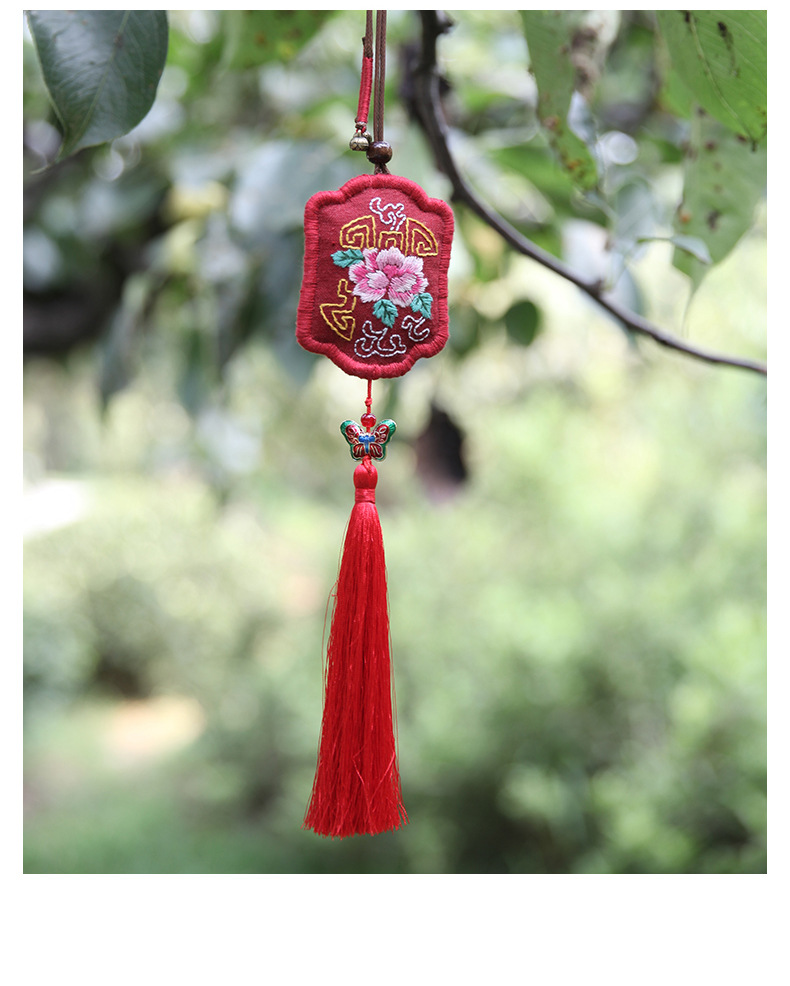 厂家直销刺绣diy手工材料包绣花祈福平安符礼物古风刺绣挂件香囊