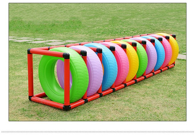 儿童感统训练器械多用滚轮胎架pv塑料幼儿园轮胎架儿童轮胎架