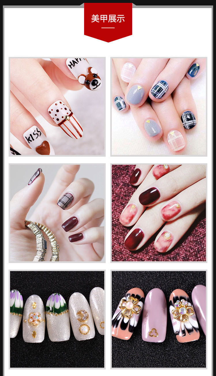 美甲 双头点钻笔 5支装 美甲工具点花针 取钻 点钻勾 勒花朵批发