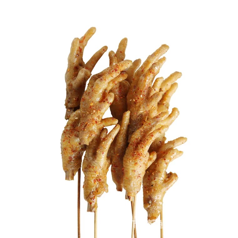 冷冻鸡爪串 凤爪串 腌制 烧烤 半成品食材 鸡脚串 烤串 100串/件