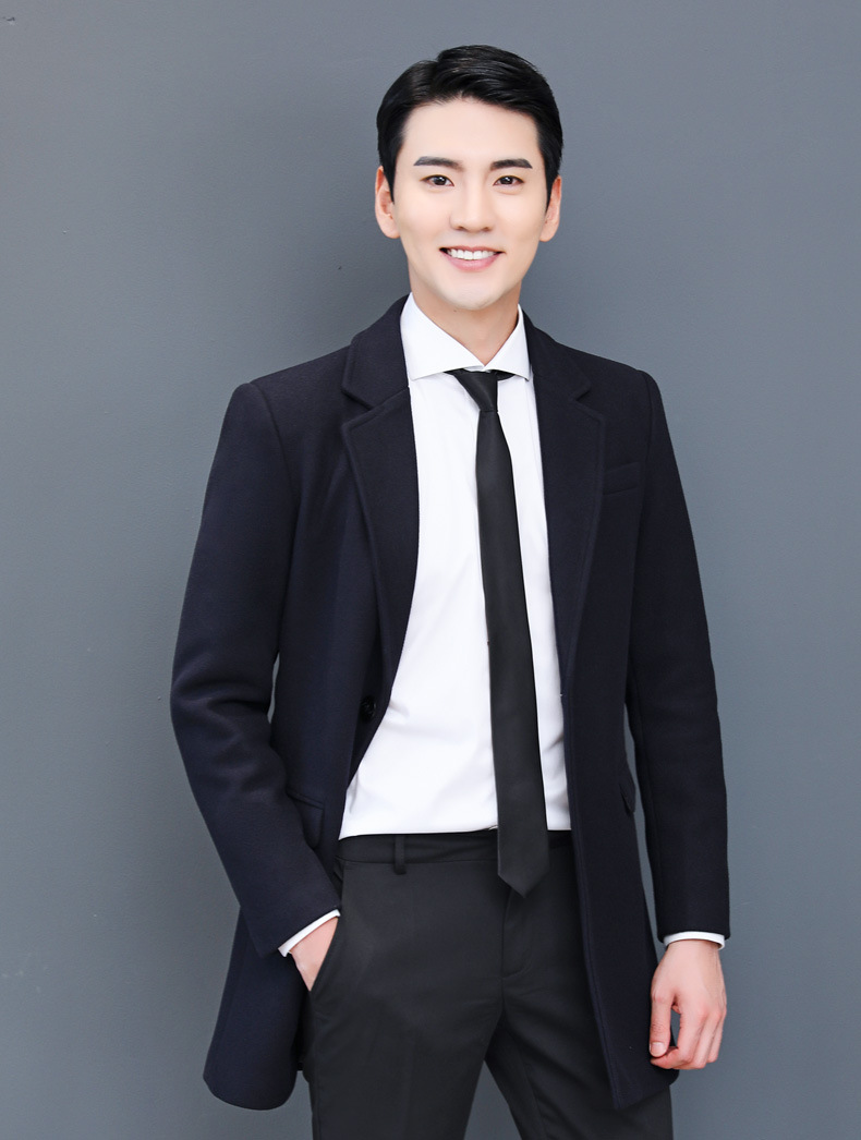 酒店服务员工作服长袖餐厅前台接待收银大堂经理男女秋冬毛呢大衣