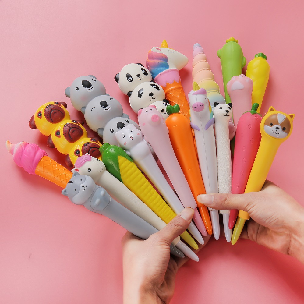 发泄笔减压笔软绵绵学生用捏捏笔可爱超萌中性笔创意解压笔