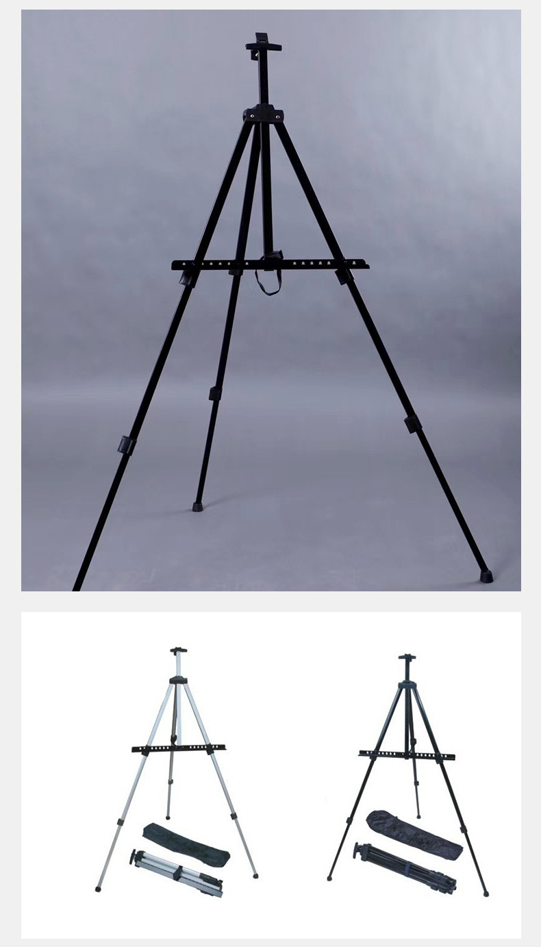 广州厂家铁质三脚挂画架pop广告牌 铝合金三角架轻巧便携式挂画架