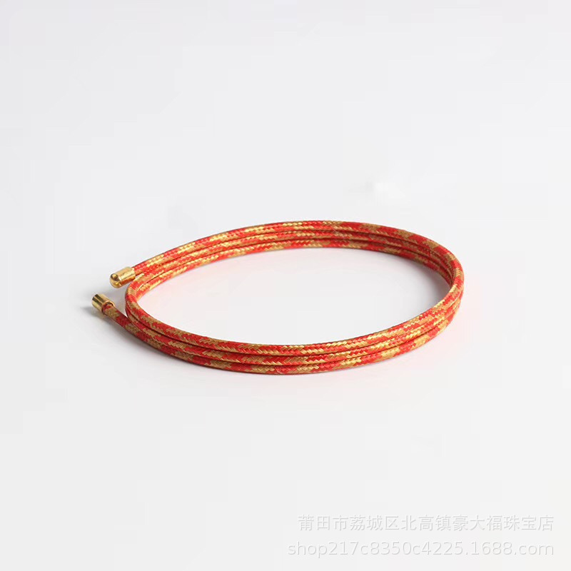周家同款黄金硬金转运珠磁力绳魔线磁铁绳58厘米长相惜绳红绳手链